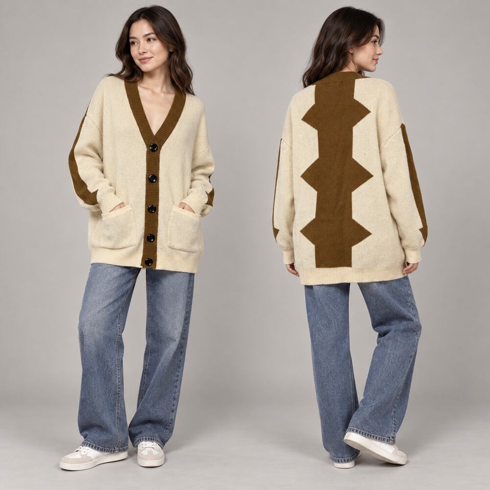 Steady Hands Howl’s Moving Castle Inspired Cardigan Cream Brown M/L